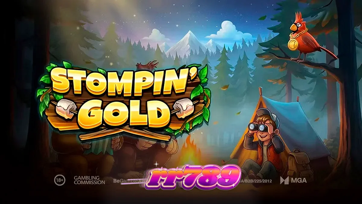 Tampilan visual slot Stompin Gold dengan karakter Bigfoot
